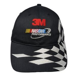 3M NASCAR Performance Strapback Hat Black One Size Embroidered Head To Toe
